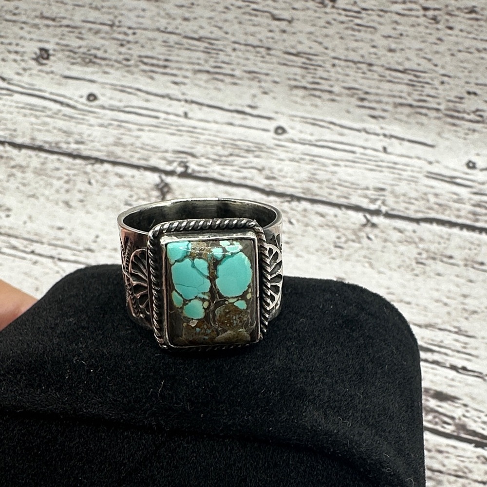 Sterling Silver Thunderbird Turquoise Ring - Brendan Cadman - Picture 2 of 5
